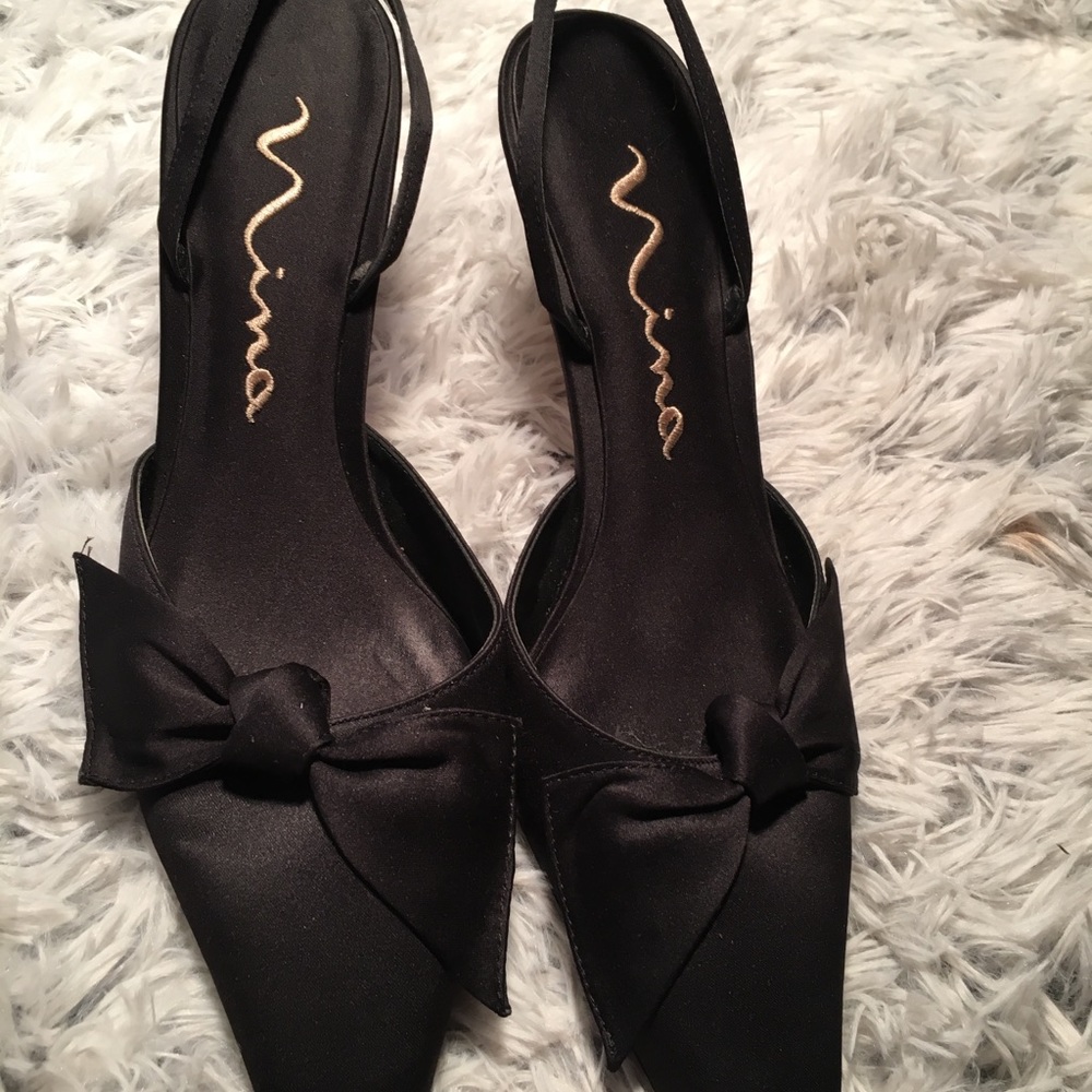 Nina Shoes Black Fabric Material Size W 8.5